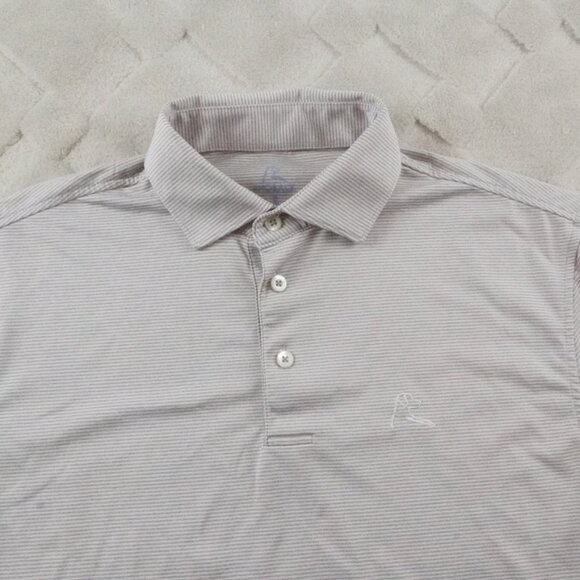 Rhoback Polo Shirt Mens Small Striped Performance Golf Casual - Picture 1 of 10